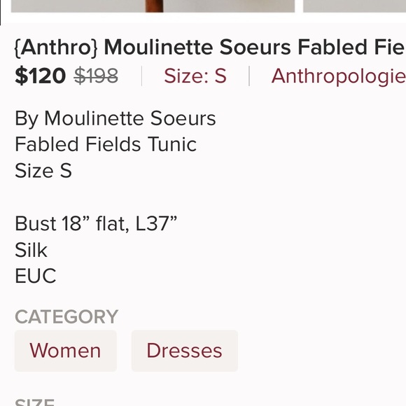 ON HOLD Stunning Anthro Silk Dress  - Picture 6 of 6